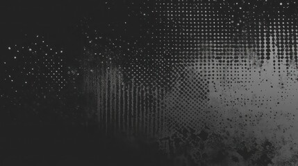 Poster - Abstract dark grey and white halftone pattern background.