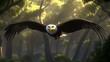 © Woranuch - Bald Eagle Soaring Through a Misty Forest.