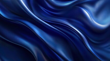 Poster - Abstract blue fabric texture with soft folds and light reflections.