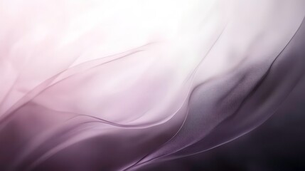 Poster - Abstract background with soft, flowing lines of purple and white fabric, creating a delicate and ethereal look.
