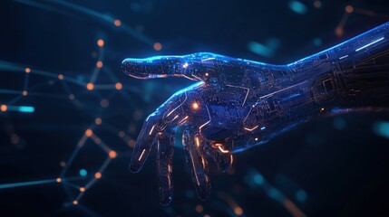 Poster - Futuristic Robotic Hand Reaching Out