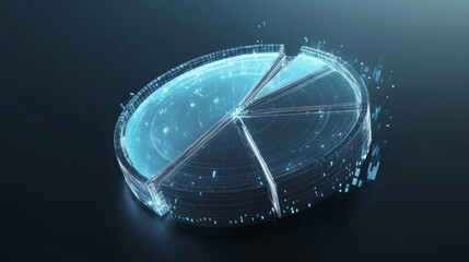 Aufkleber - Futuristic Digital Pie Chart Illustration