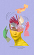 © Solarisys - Head with books as a metaphor for education. Art collage or design. Creative idea symbol. Mental Health, thinking, psychology, education, intellectual development concept