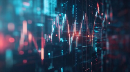 Leinwandbilder - Digital Data Visualization and Financial Market Trends