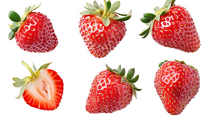 Poster - Fresh Strawberries on a Clear Background for Creativity Generative AI