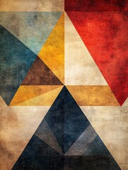 Aufkleber - Brightly colored triangular shapes overlap on a textured background, showcasing an artistic arrangement that draws attention. Generative AI