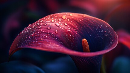Aufkleber - Elegant Flower with Dew Drops in Soft Lighting