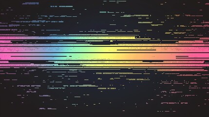 Poster - Abstract digital art featuring vibrant lines and colors set against a dark background in a dynamic arrangement