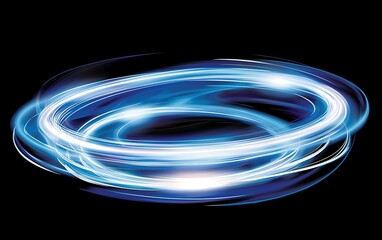 Poster - Bright swirling light patterns create a dynamic effect against a dark background during nighttime illumination display