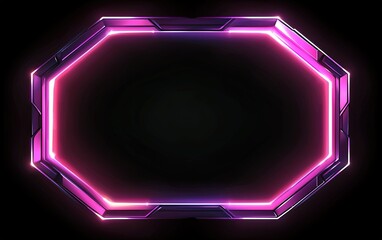 Poster - A glowing neon pink frame with a sleek design and dark background, perfect for digital displays or presentations