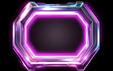 Poster - Futuristic neon frame design featuring vibrant pink and blue colors on a dark background