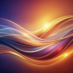 Wall Mural - Smooth abstract background featuring flowing lines and gradients at sunset. Generative AI