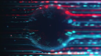 Poster - Abstract Background Seamless Loop An artistic representation of a Digital Wave Distortion Effect featuring Neon Colors