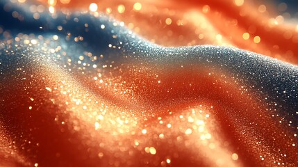 Canvas Print - Abstract background with blue and orange glitter with bokeh effect.