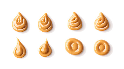 Poster - Variety of Mayonnaise Drops Arranged on a Transparent Background Generative AI