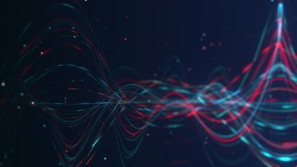 Poster - Abstract Background Seamless Loop An artistic representation of a Digital Wave Distortion Effect featuring Neon Colors