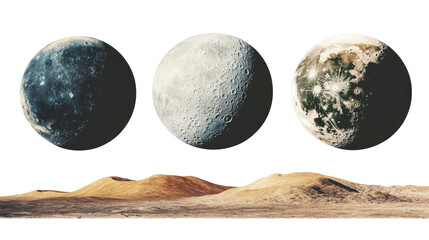 Poster - Variations of Moon Surfaces Showcasing Alien Landscapes Generative AI