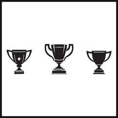 Trophy cup icon collection vector