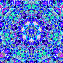 Poster - Colorful dynamic circular tile pattern mosaic background design - hypnotic abstract psychedelic vector illustration from triangle tiles