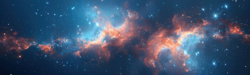 Wall Mural - Very large cluster of stars in the sky, banner, copy space