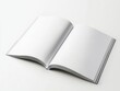 © Qayyum - Turning page an open A4 magazine mockup with solid white background