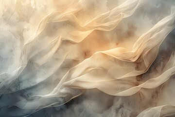 Canvas Print - Ethereal Flow of Soft Fabrics in Warm Tones