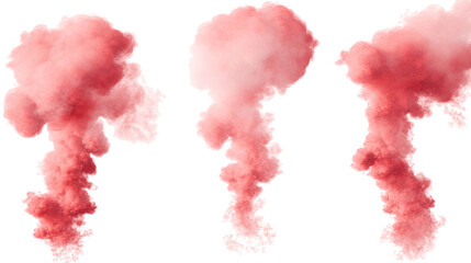 Poster - red smoke clouds on a clear background generative ai