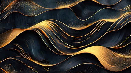 Poster - Flowing wave artistic pattern textured abstract design vibrant scheme background