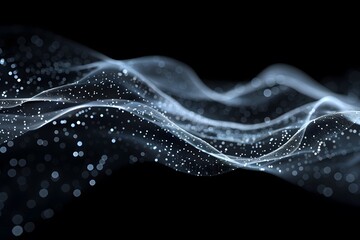 Poster - Ethereal Waves of Light and Particles in a Dark Space