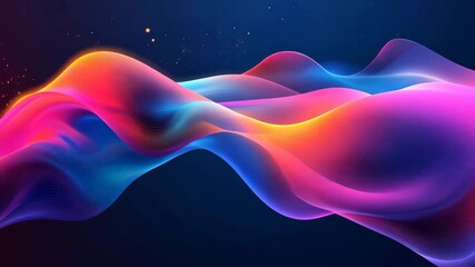 Leinwandbilder - Colorful abstract waves with gradient, digital art. Creativity and imagination concept