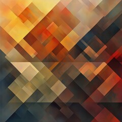 Poster - Overlaying geometric shapes in multiple shades create an intricate abstraction full of depth and vibrant colors, inviting exploration. Generative AI