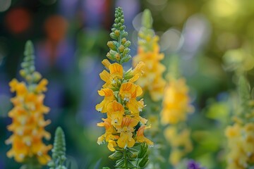 Canvas Print - Vibrant Yellow Flowers in Bloom with a Soft Focus Background