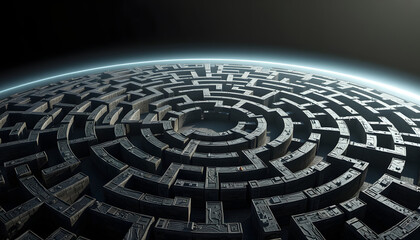 Planet Labyrinth 3D isolated with white highlights, png