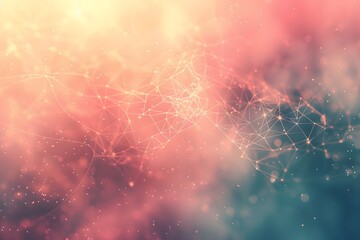 Poster - Ethereal Network of Light and Color in a Dreamlike Space
