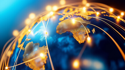 Poster - A colorful display of internet connections across the globe, showcasing real-time data exchange
