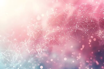 Poster - Ethereal Abstract Background with Soft Colors and Geometric Connections