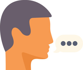 Poster - man is speaking with a chat bubble, symbolizing communication