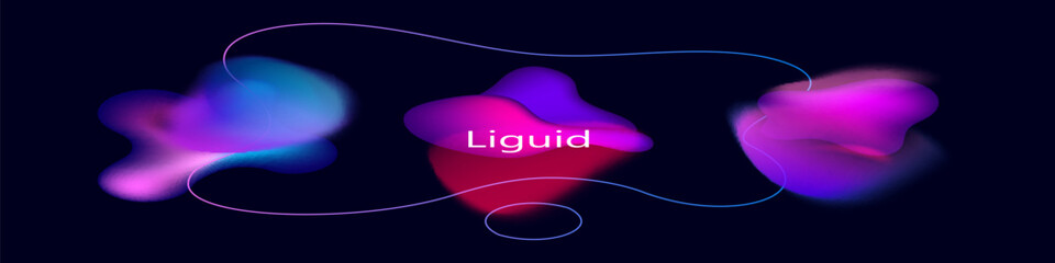 Wall Mural - set of gradient liquid shapes. fluid dynamic elements for your creative graphic design. vector illus
