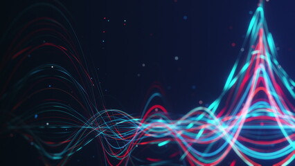 Aufkleber - Abstract Background Seamless Loop An artistic representation of a Digital Wave Distortion Effect featuring Neon Colors