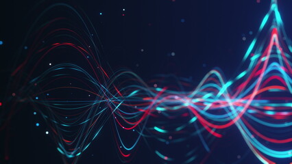 Aufkleber - Abstract Background Seamless Loop An artistic representation of a Digital Wave Distortion Effect featuring Neon Colors