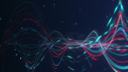 Aufkleber - Abstract Background Seamless Loop An artistic representation of a Digital Wave Distortion Effect featuring Neon Colors