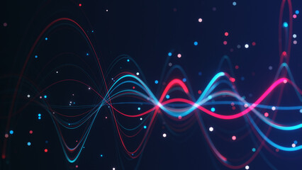 Aufkleber - Abstract Background Seamless Loop An artistic representation of a Digital Wave Distortion Effect featuring Neon Colors