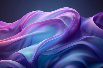 Poster - Ethereal Waves of Colorful Fabric Flowing in Soft Gradients