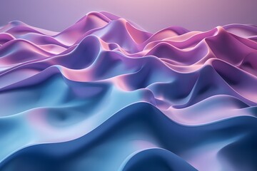 Canvas Print - Ethereal Waves of Colorful Fabric in Soft Pastel Hues