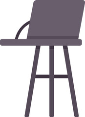 Poster - high chair with laptop displaying empty screen side view on white background