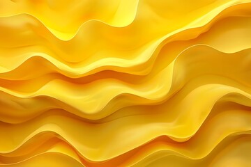 Poster - Vibrant Yellow Waves: A Flowing Abstract Design