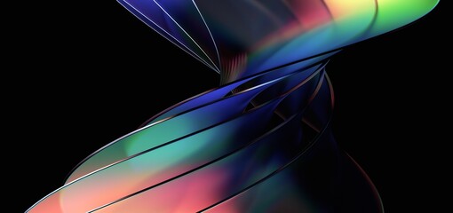 Poster - abstract background design, iridescent futuristic shape, 3d render