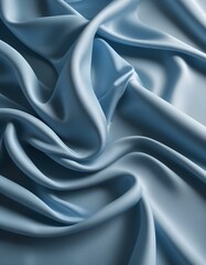 Light blue silk drapery curtain macro close-up texture