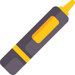 Poster - simple vector illustration of a yellow highlighter pen, perfect for emphasizing important informatio