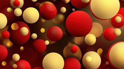 Poster - Red and golden abstract spots create a vibrant backdrop, evoking the spirit of Christmas decorations and festive celebrations. Generative AI
